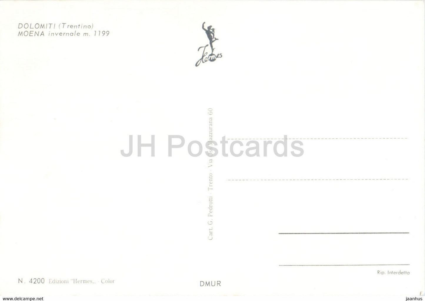 Moena invernale 1199 m - Dolomiti - Moena - skilift - alpine skiing - Italy - unused