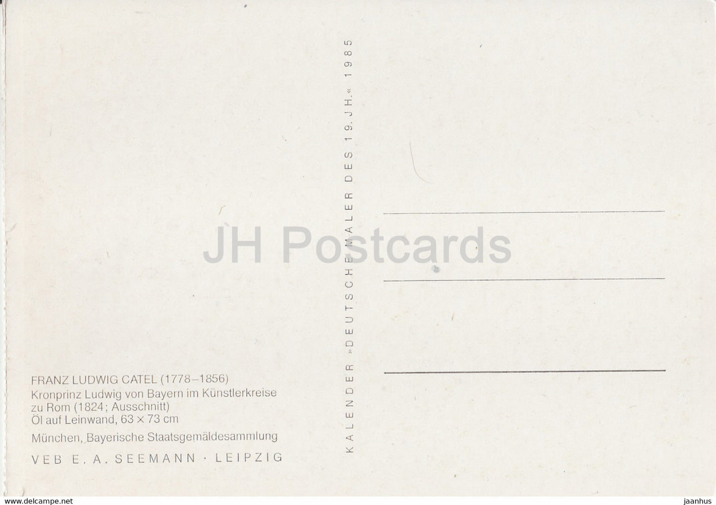 painting by Franz Ludwig Catel - Kronprinz Ludwig von Bayern im Kunstlerreise zu Rom - German art - Germany - unused