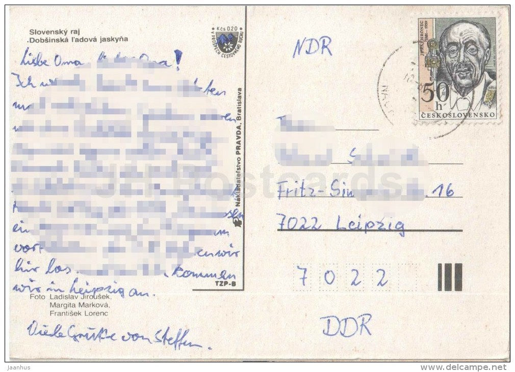 Dobsinska Ladova Jaskyna - Dobšinská Ice Cave - Czechoslovakia - Slovakia - used - JH Postcards