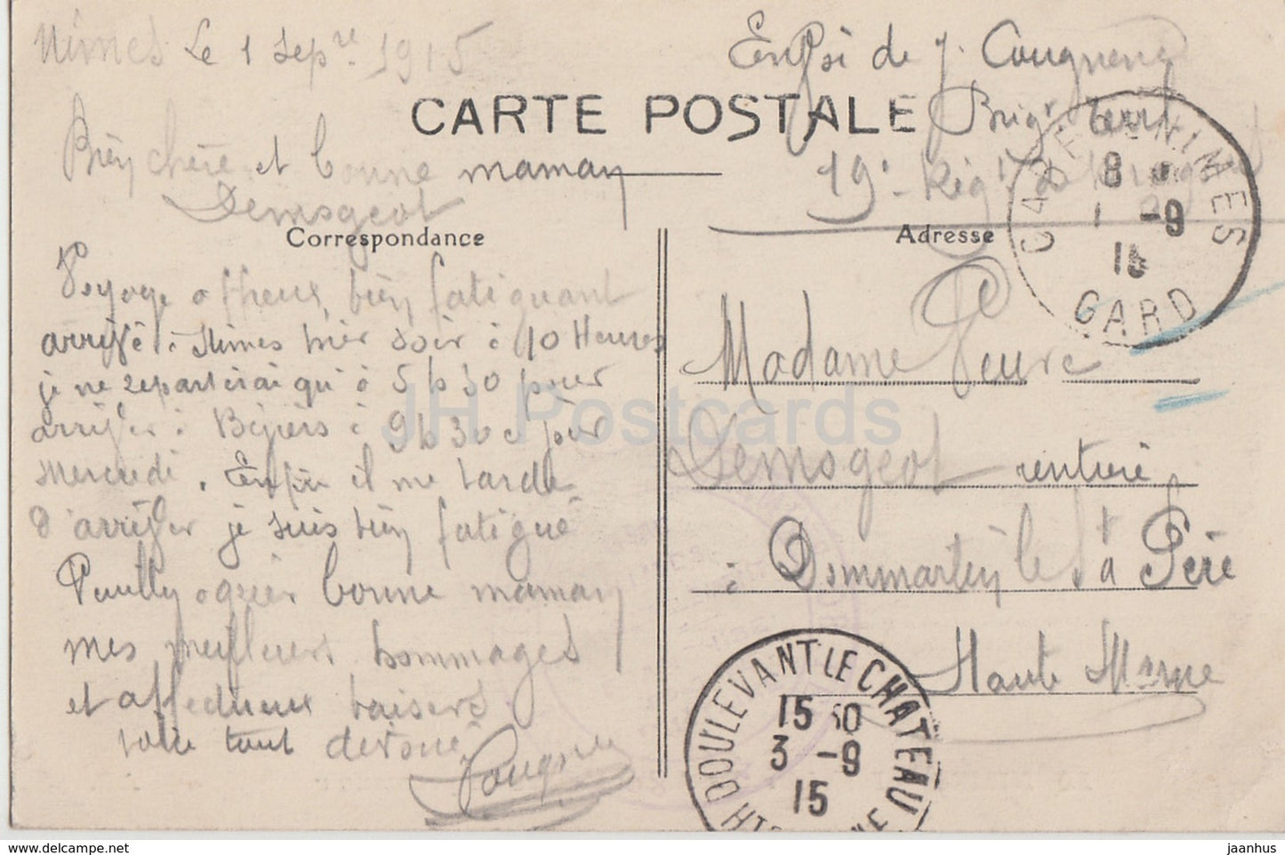 Nimes - Interieur des Arenes - Vue du promenoir - 20 - 1915 - old postcard - France - used