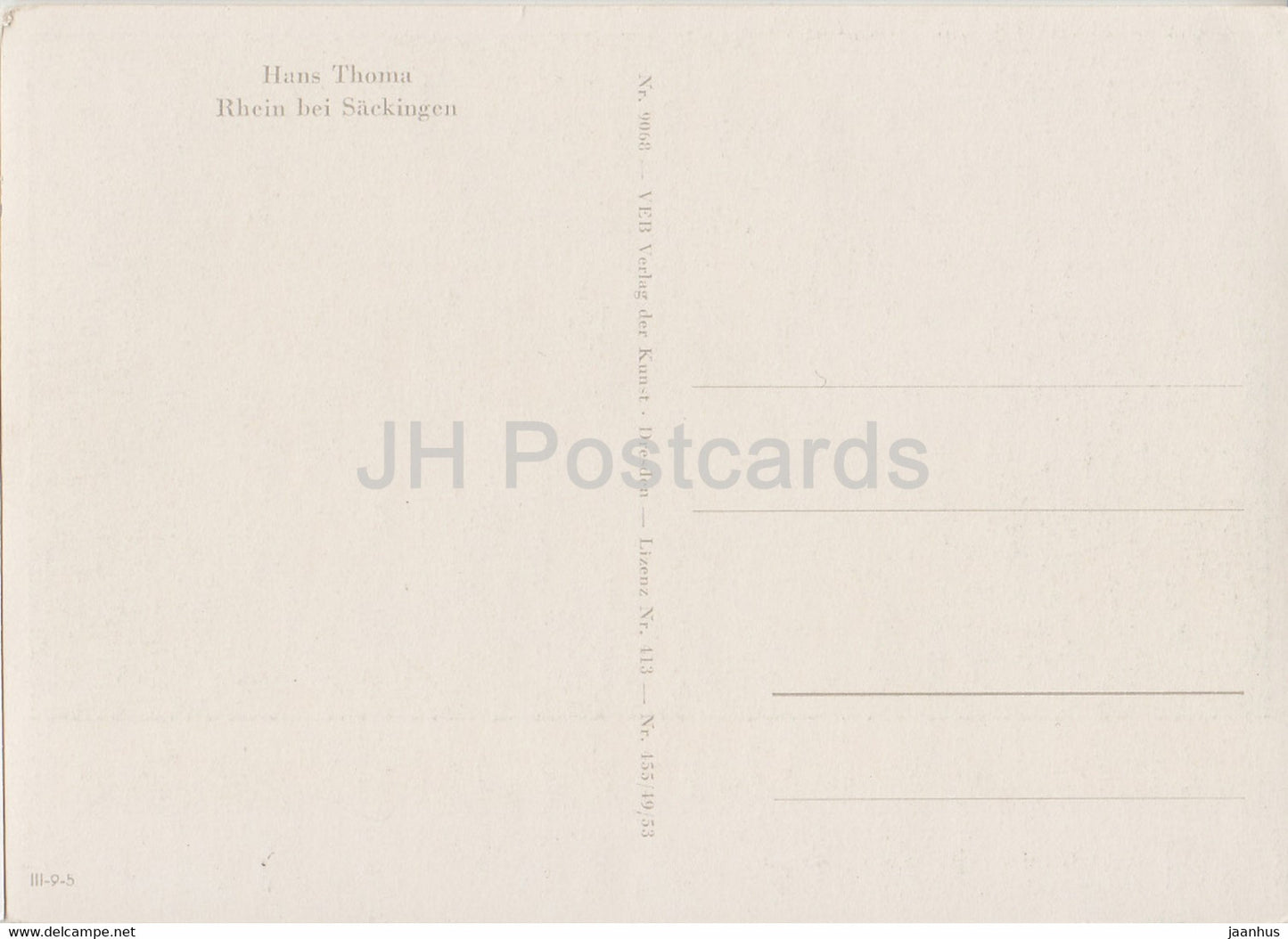 peinture de Hans Thoma - Rhein bei Sackingen - 9068 - Art allemand - Allemagne - inutilisé