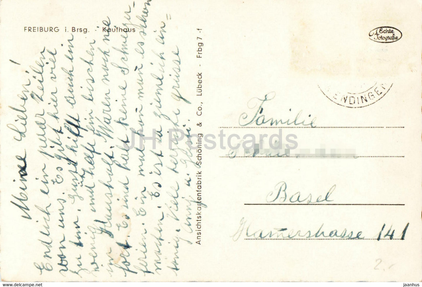 Freiburg i Brsg - Kaufhaus - alte Postkarte - Deutschland - gebraucht