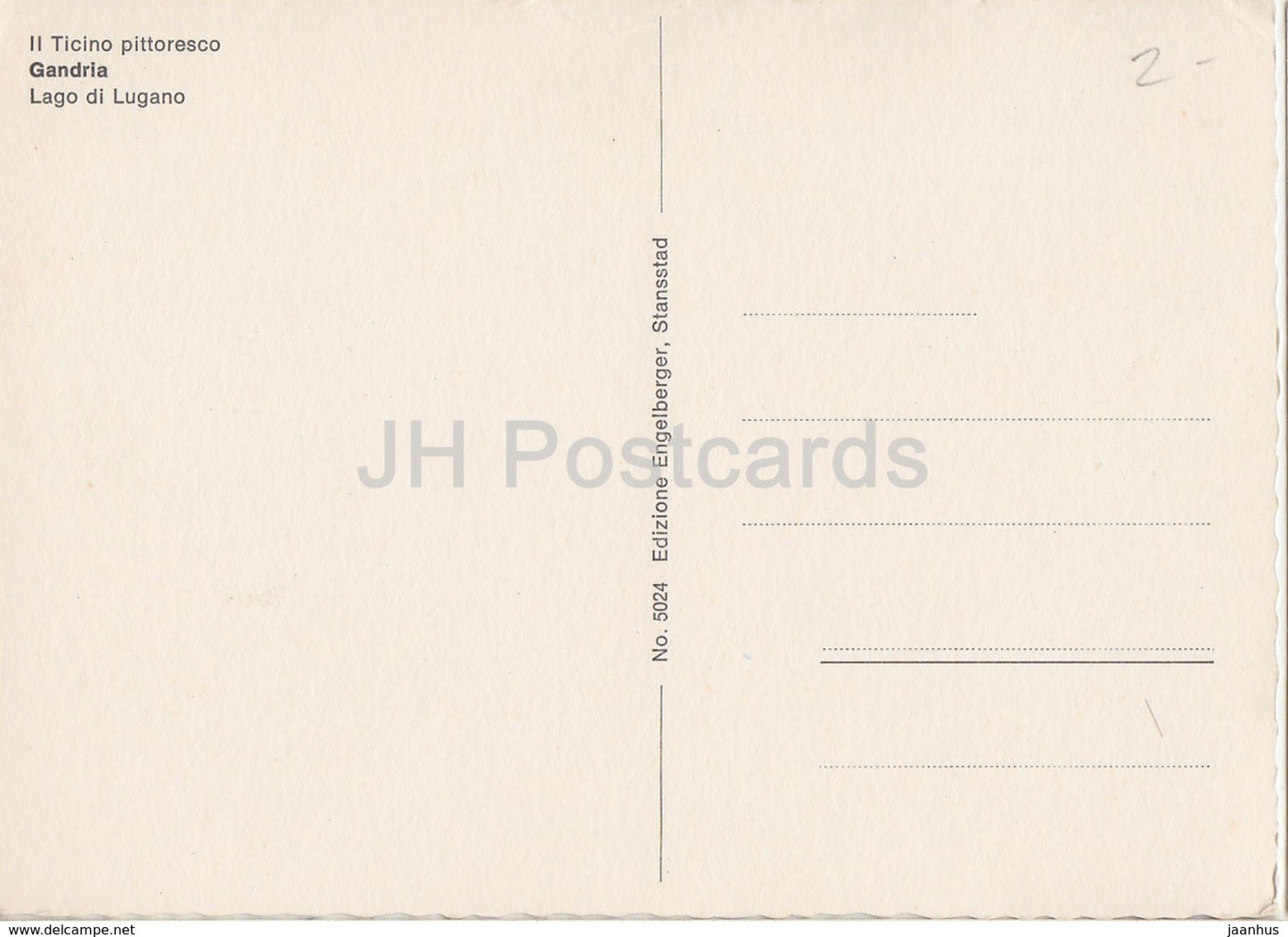 Gandria - Lago di Lugano - Il Ticino pittoresco - passenger boat - 5024 - Switzerland - unused