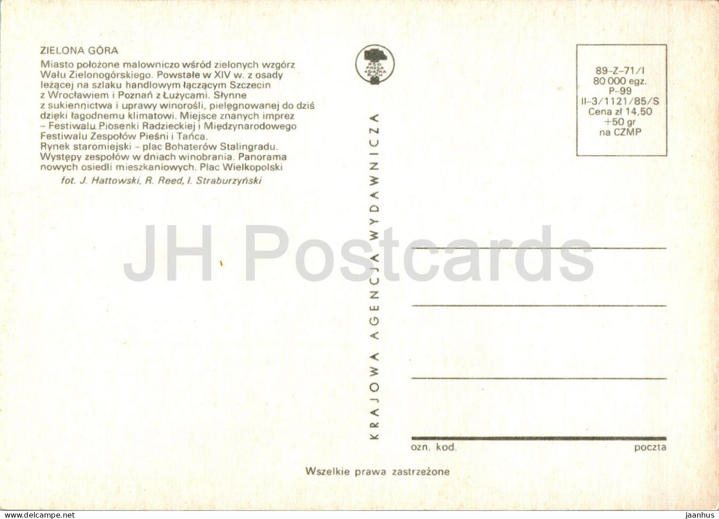 Zielona Gora - Festival - Rynek staromiejski - plac Bohaterow Stalingradu - Old Town Square multiview - Poland - unused