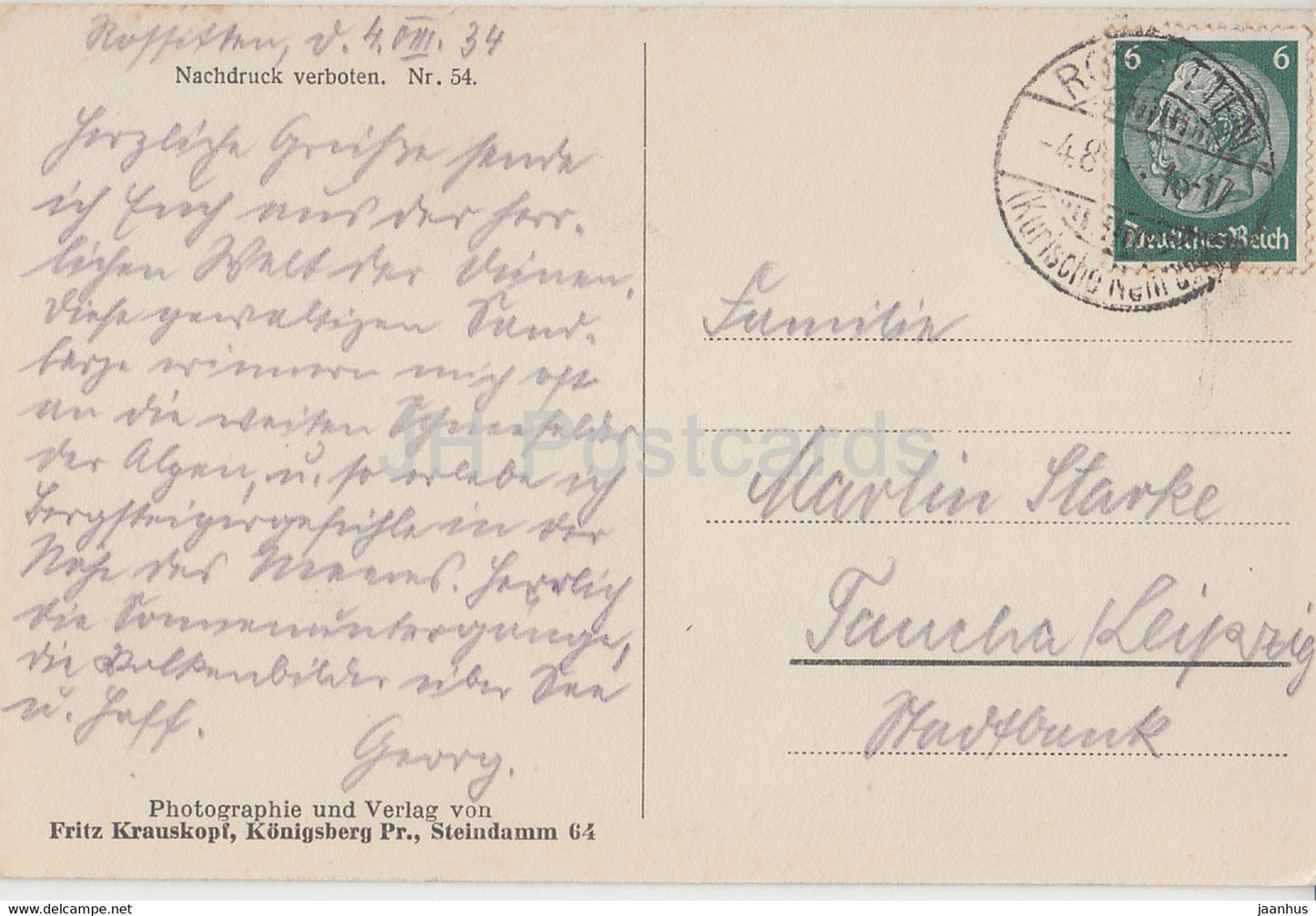 Die Wunder der Dunenwelt - 54 - carte postale ancienne - 1934 - Allemagne - utilisé