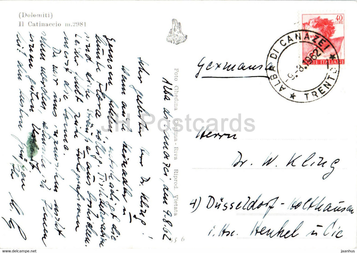 Dolomiti - Catinaccio 2981 m - 1962 - Italie - occasion