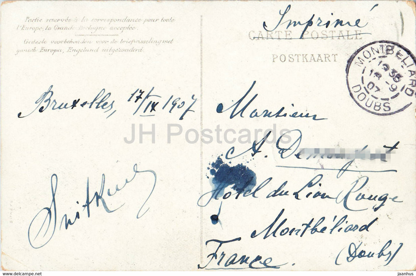 Bruxelles - Bruxelles - Palais des Beaux Arts - carte postale ancienne - 1907 - Belgique - occasion