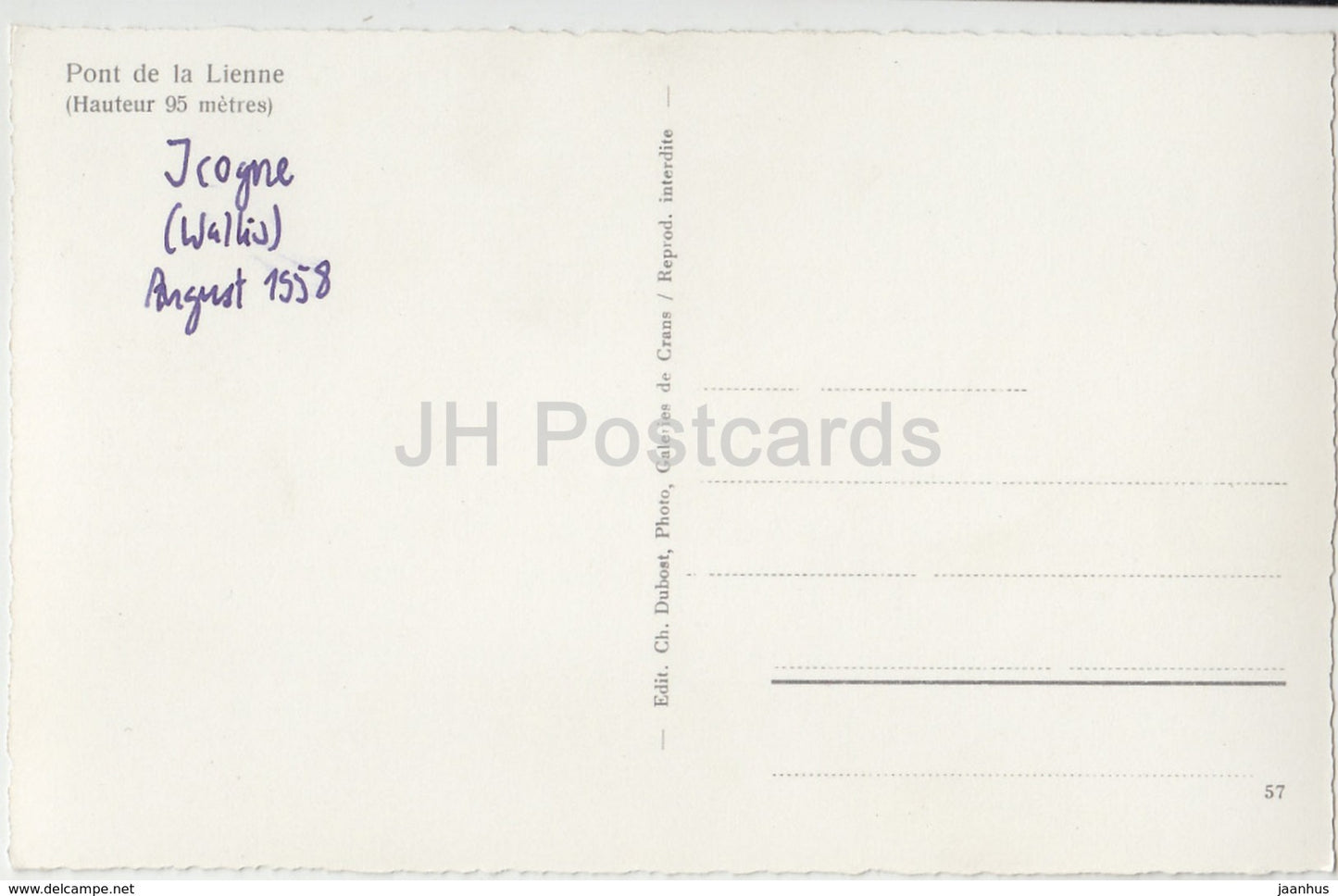 Pont de la Lienne - bridge - Switzerland - 1958 - used