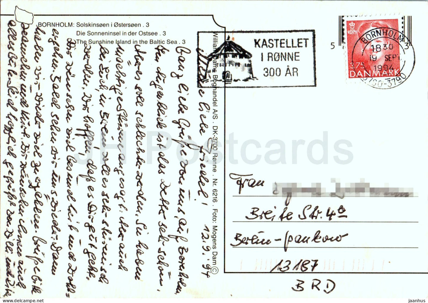 Bornholm - Solskinsoen i Ostersoen - Île ensoleillée de la mer Baltique - multiview - 6216 - 1994 - Danemark - d'occasion