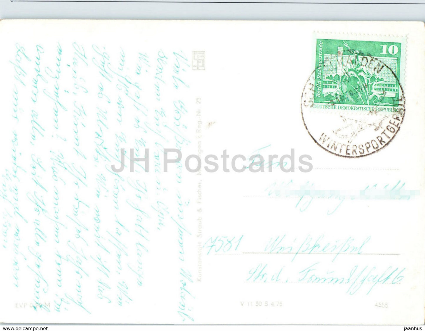 Gruss aus Floh - Thur Wald - Gesamtansicht - Dorfpartie - An der Kirche - Teilansicht - Germany DDR - used