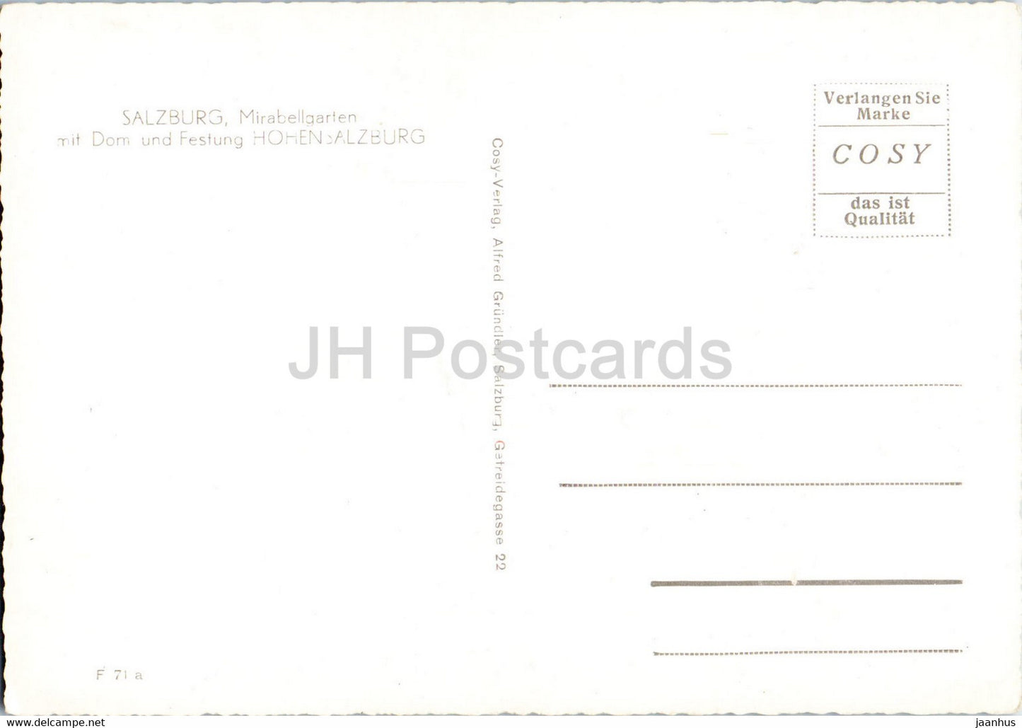 Salzburg Mirabellgarten mit Dom und Festung Hohensalzburg - Austria - unused