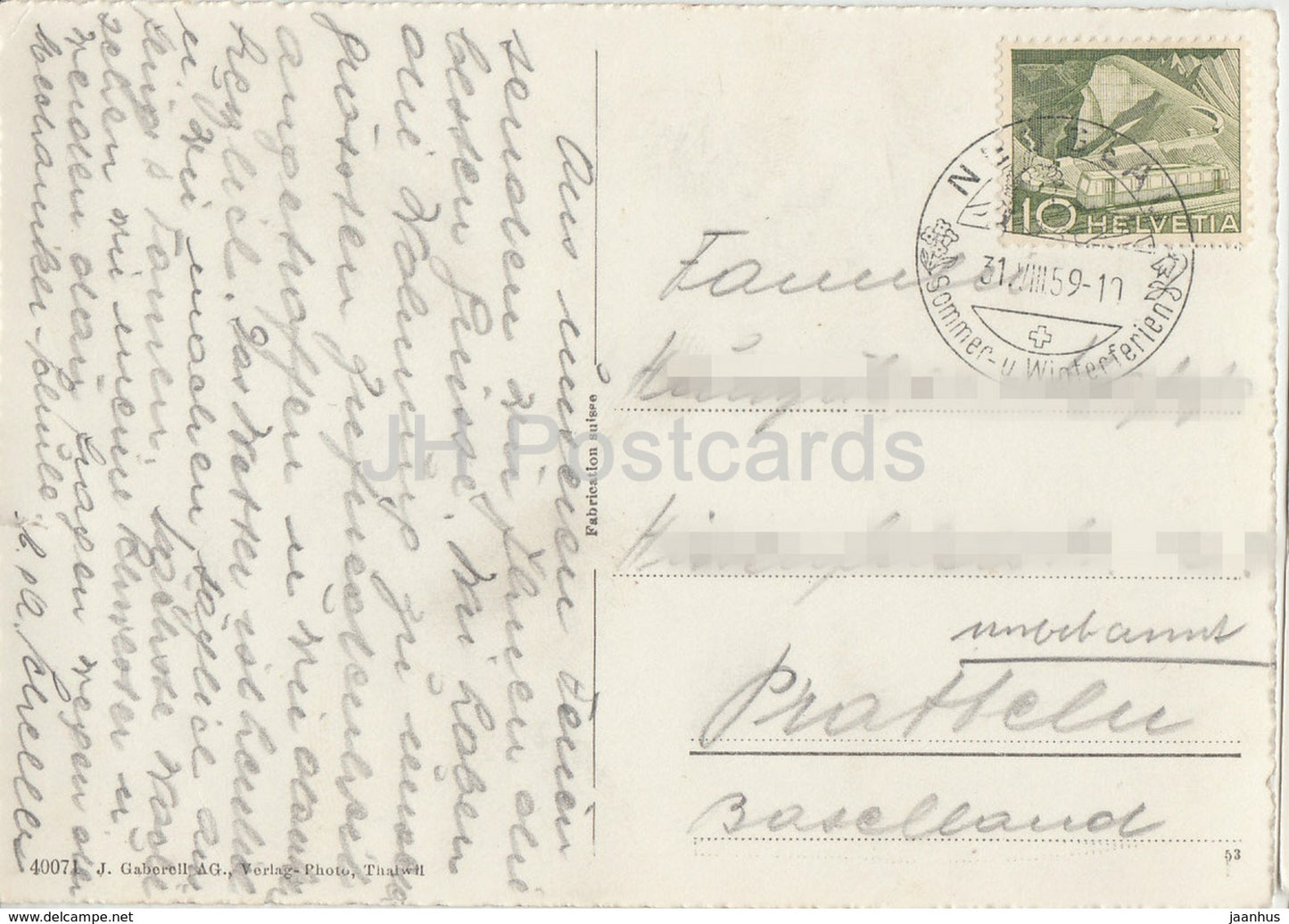 Obertoggenburg - Scheibenstoll - Zustoll - Brisi - Frumsel und Selun - 40071 - 1959 - Schweiz - gebraucht