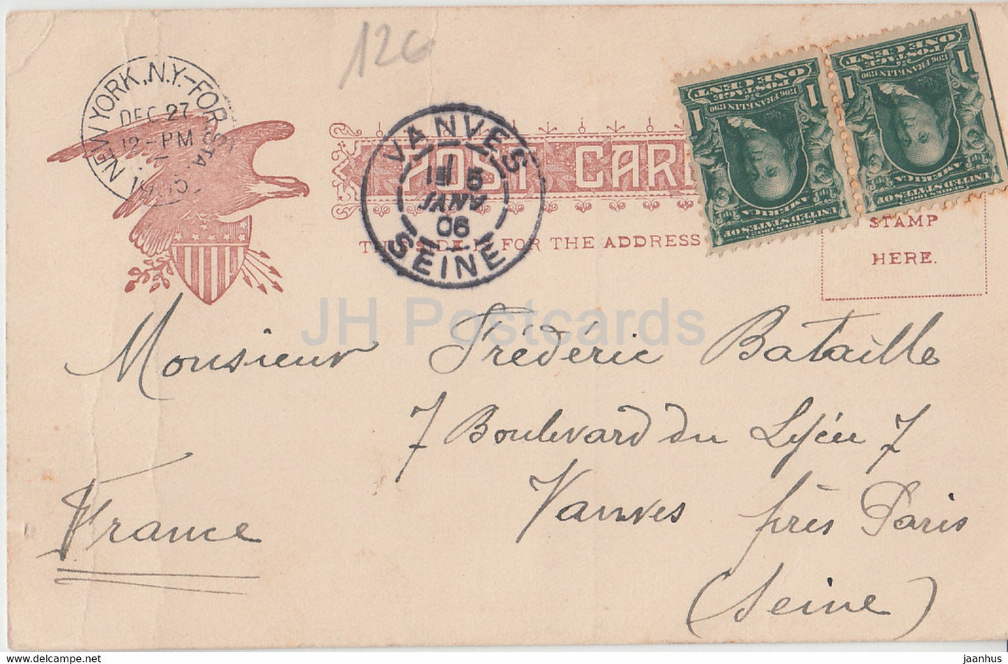 New York - Courbe sur la route surélevée NY - métro - carte postale ancienne - 1906 - États-Unis - utilisé