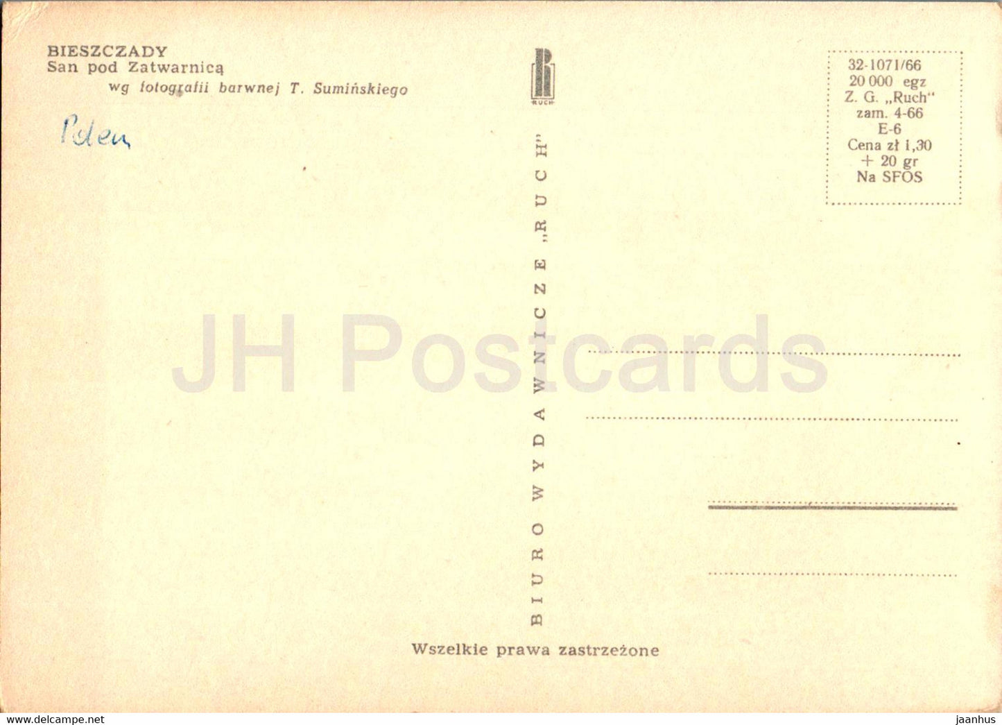 Bieszczady - San pod Zatwarnica - Poland - unused