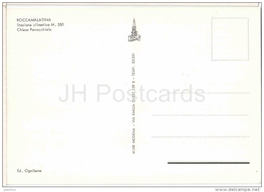Stazione Climatica m. 550 - chiesa parrochiale - Roccamalatina - Modena - Emilia-Romagna - Italia - Italy - unused - JH Postcards
