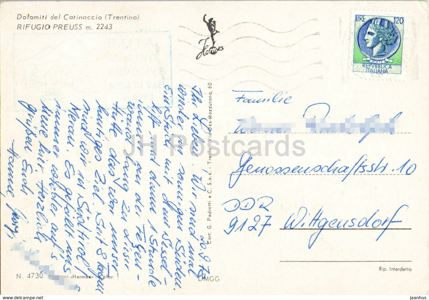 Dolomiti del Catinaccio - Rifugio Preuss - 1978 - Italy - used