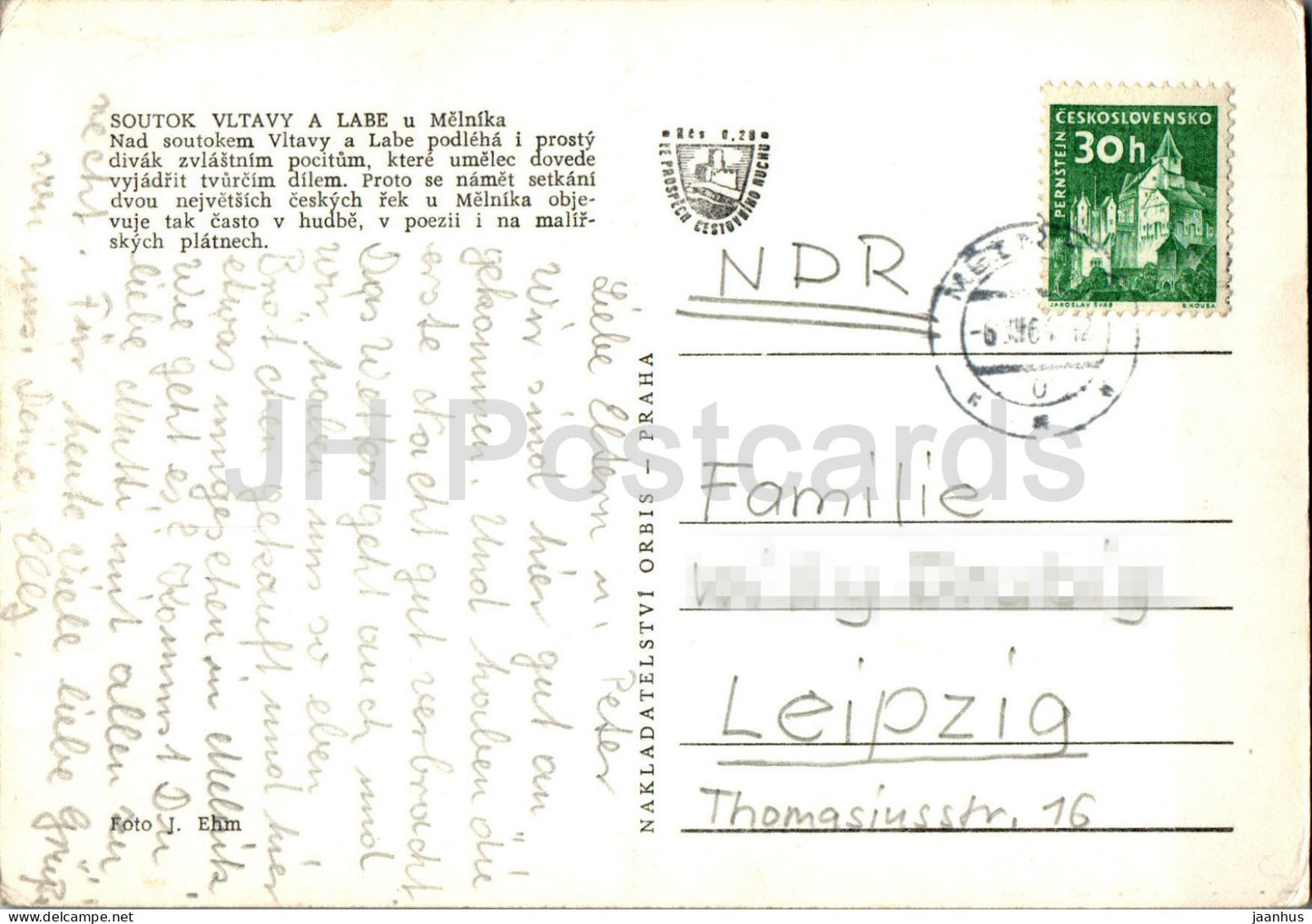 Soutok Vltavy a Labe u Melnika - 1964 - Czech Repubic - Czechoslovakia - used