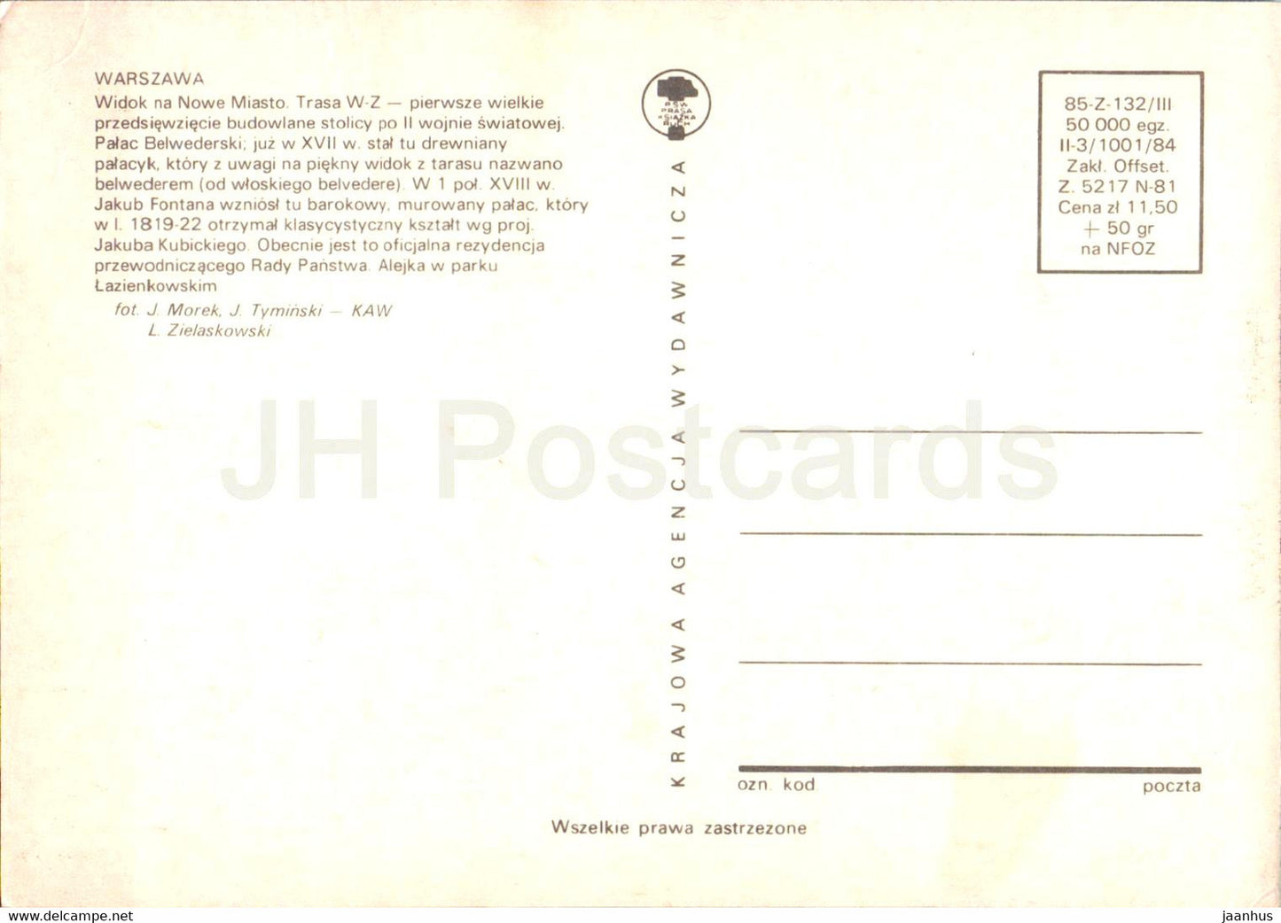 Warschau - Warszawa - Widok na Nowe Miasto - Trasa WZ - Multiview - Polen - unbenutzt