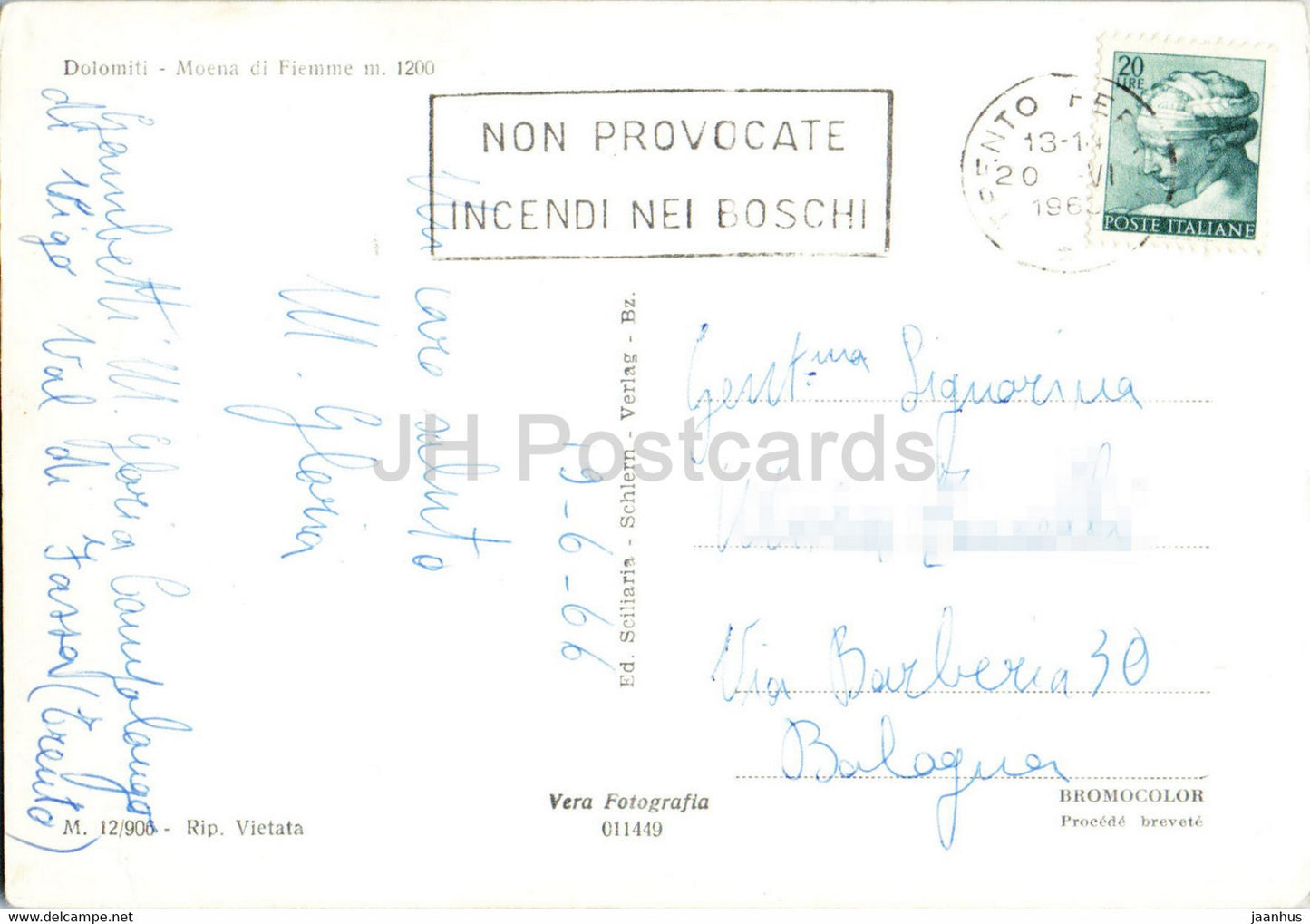 Moena di Fiemme 1200 m - Dolomiti - 1966 - Italy - used