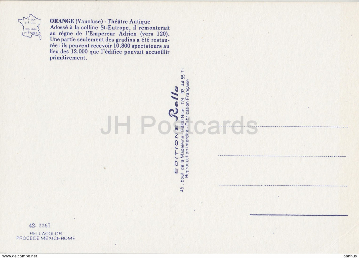 Orange - Théâtre Antique - monde antique - 718 - France - inutilisé