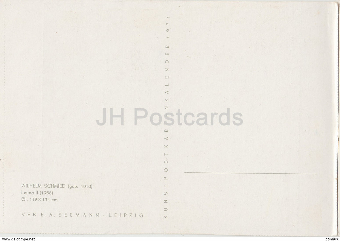 peinture de Wilhelm Schmied - Leuna II - Art allemand - 1971 - Allemagne - inutilisé