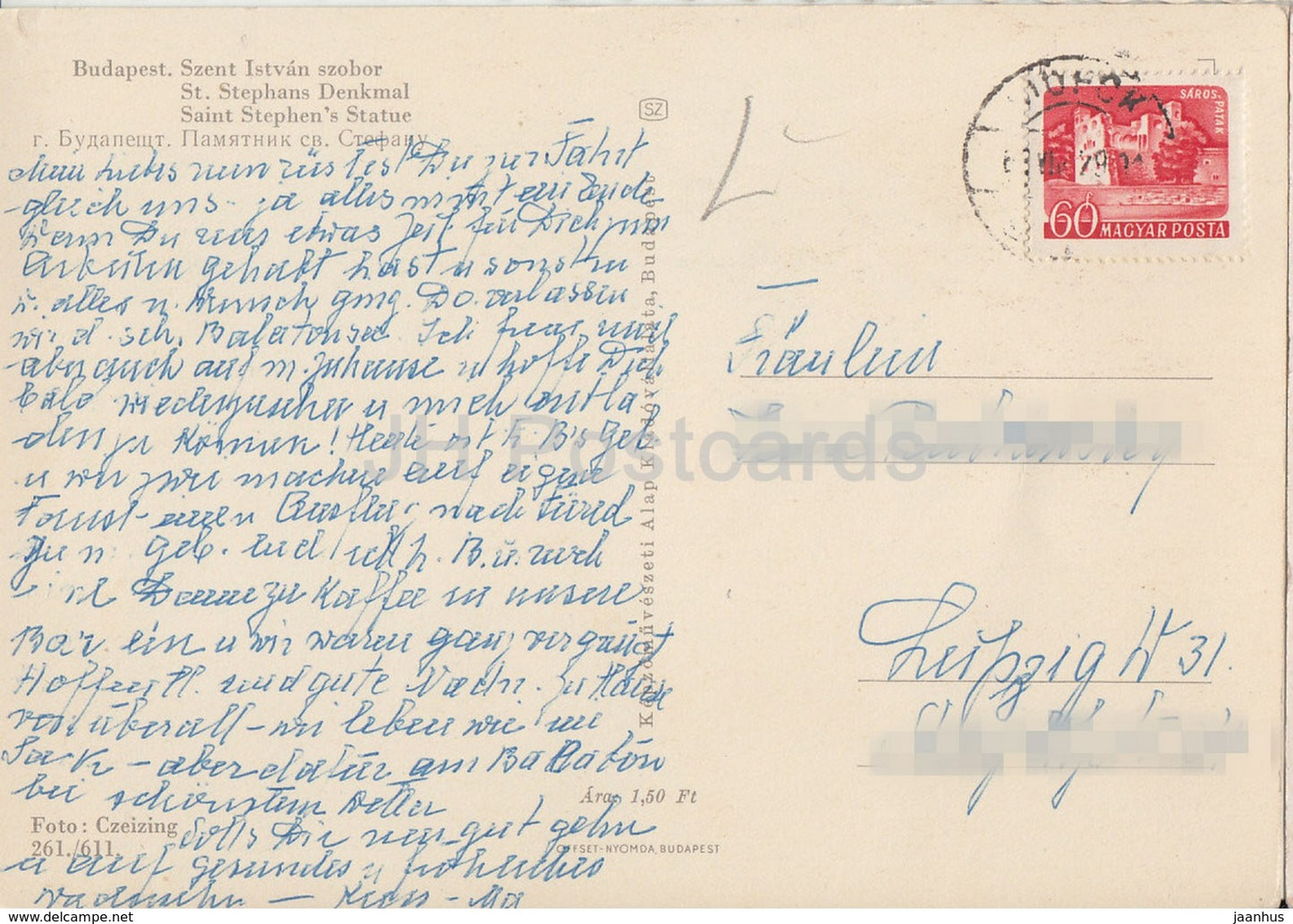 Budapest - Statue de Saint-Étienne - années 1960 - Hongrie - d'occasion