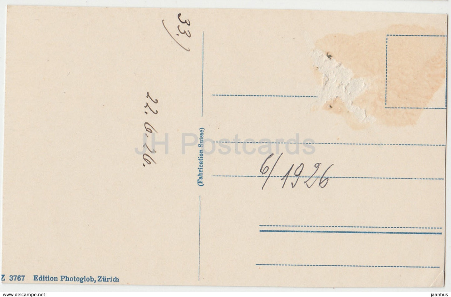 Axenstraße mit Flüelen u. Bristenstock – 3767 – Schweiz – 1926 – gebraucht