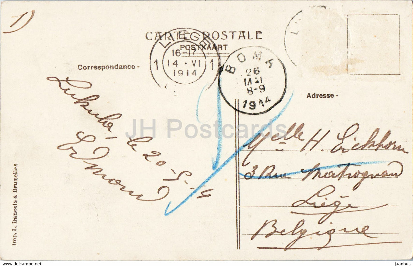 Leopoldville - Avenue du Roi Souverain - old postcard - 1914 - Congo - used