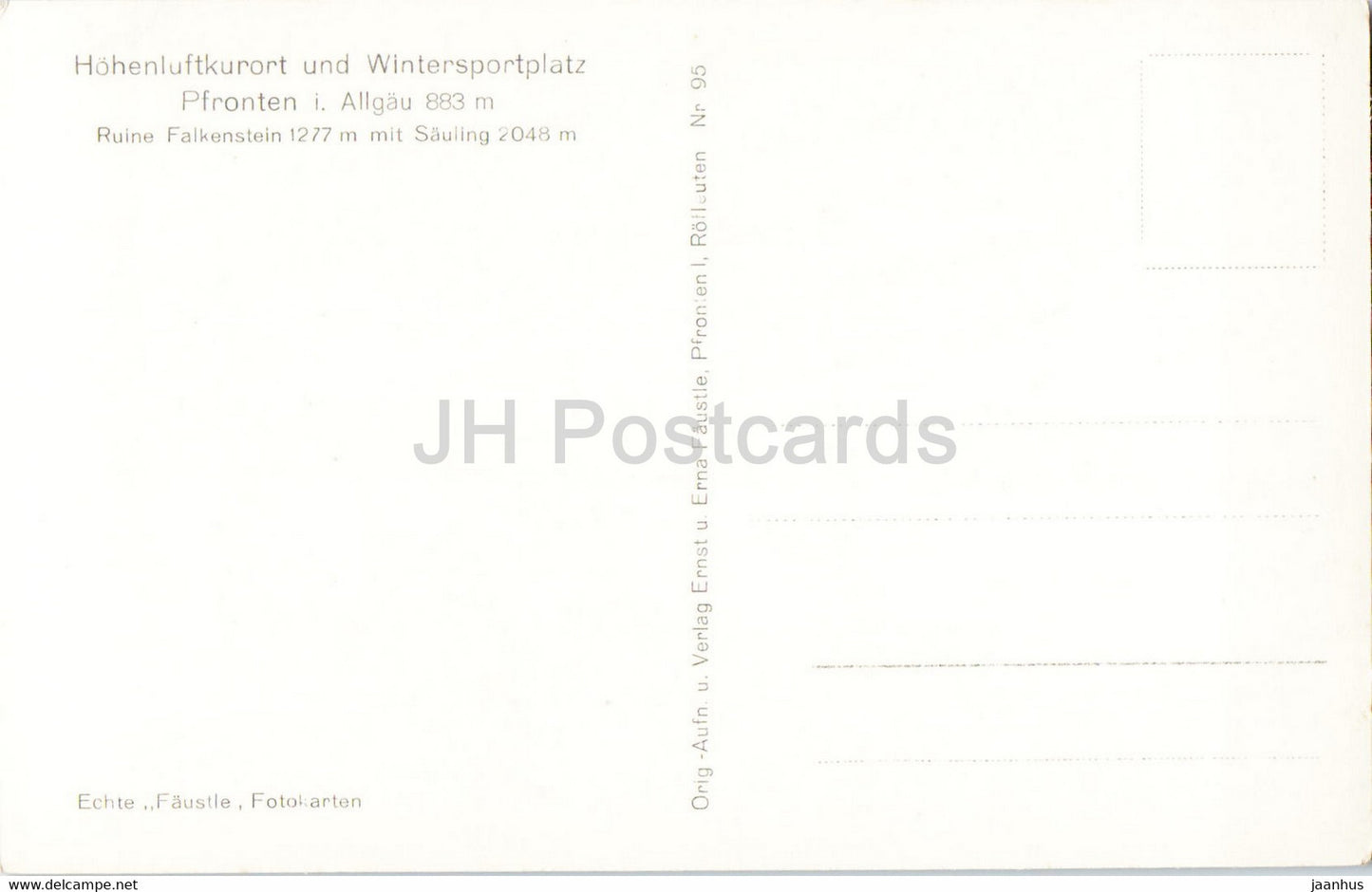 Ruine u Burghotel Falkenstein bei Pfronten i Allg - Saulink - old postcard - Germany - unused