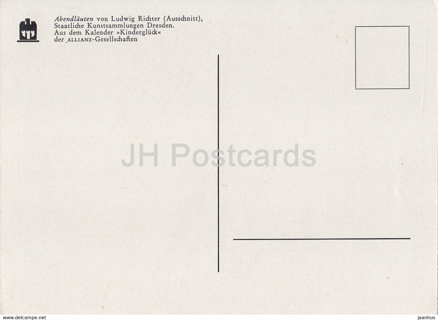 peinture de Ludwig Richter - Abendlauten - enfants - chien - Art allemand - Allemagne - inutilisé