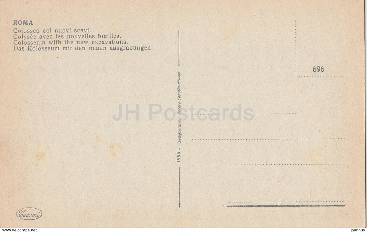 Roma - Rome - Colosseum with the new excavations - old postcard - Italy - unused