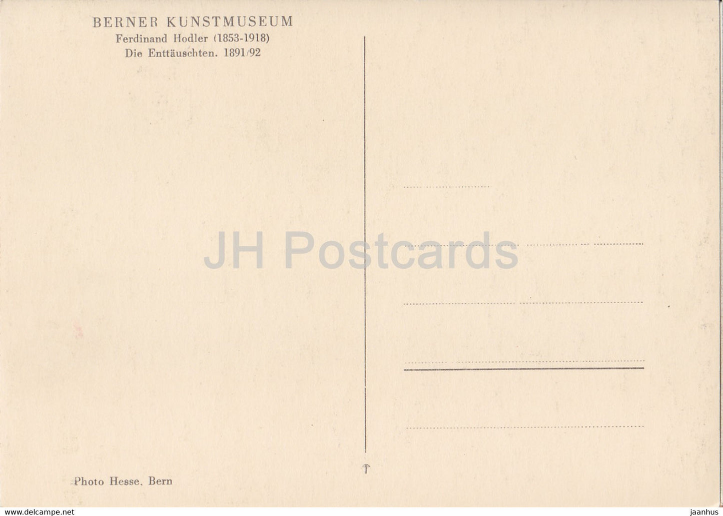 painting by Ferdinand Hodler - Die Enttauschten - Swiss art - Switzerland - unused