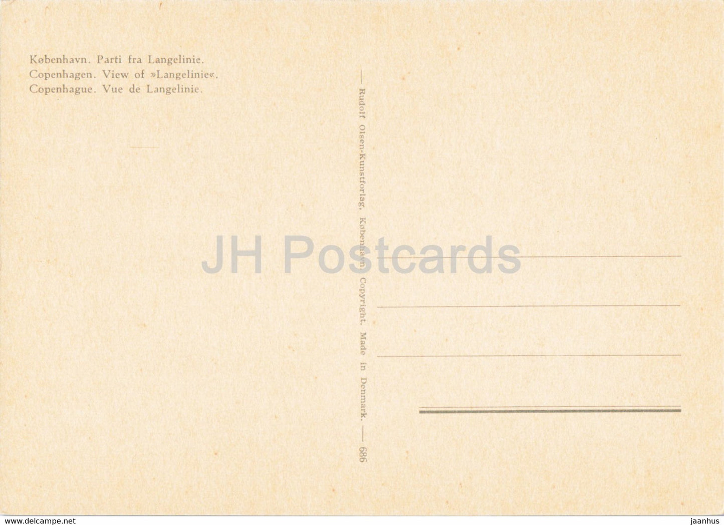 Copenhagen - View of Langelinie - Little Mermaid - 686 - Denmark - unused