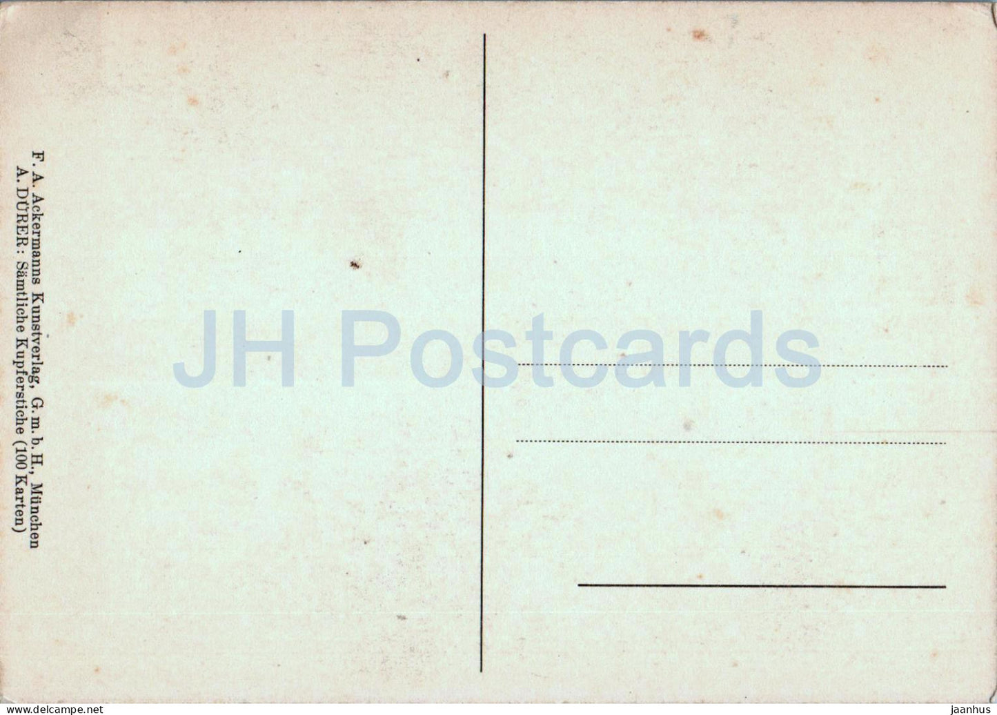 Engraving by Albrecht Dürer - Christus am Ölberg - 2619 - German art - old postcard - Germany - unused