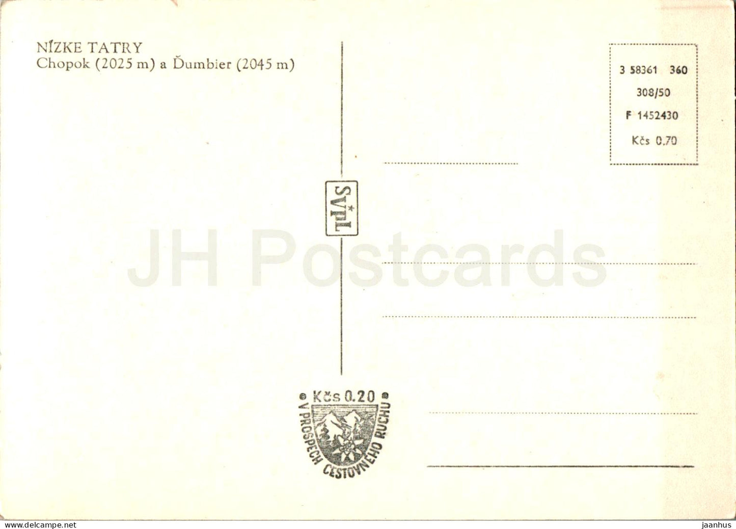 Nizke Tatry - Chopok 2025 m - Dumbier 2045 m - Basses Tatras - Slovaquie - Tchécoslovaquie - inutilisé