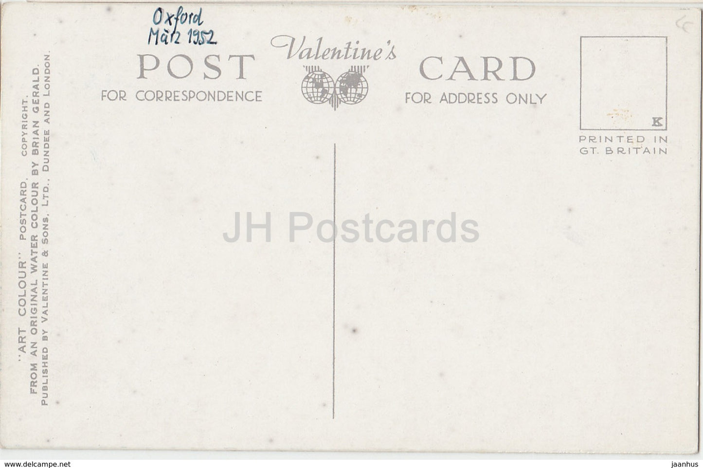 Oxford - Old Tom Quadrangle Christchurch - A 897 - 1952 - United Kingdom - England - used