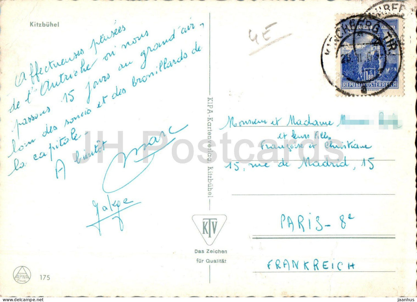 Skiparadies Kitzbuhel 763 m - cable car - streets - multiview - 175 - 1969 - Austria - used