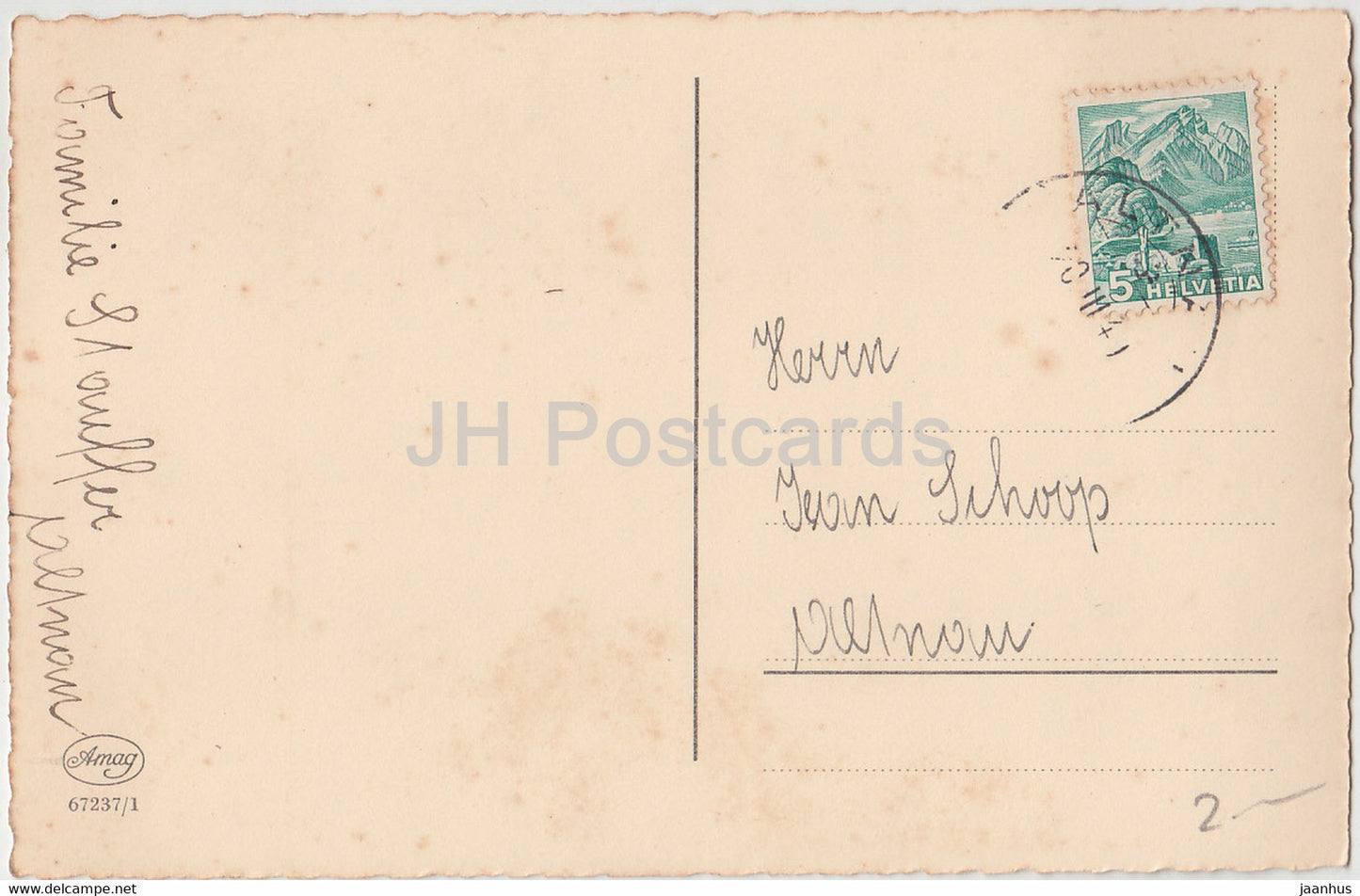 Carte de vœux - Herzliche Gluckwunsch zur Konfirmation - tulipe - fleurs - Amag 67237 - carte postale ancienne - Allemagne - utilisé