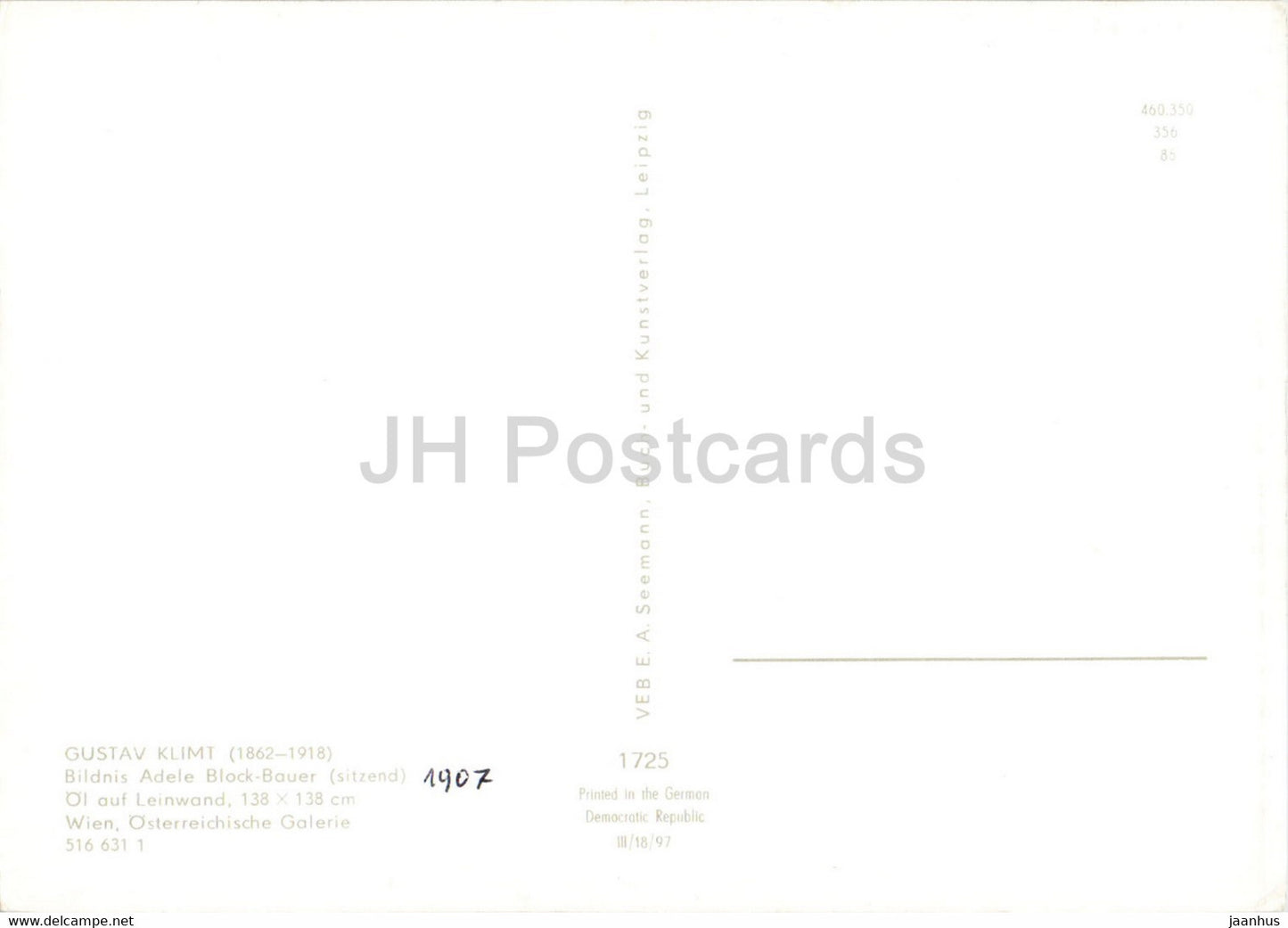 peinture de Gustav Klimt - Bildnis Adele Block Bauer - 1 - Art autrichien - Allemagne DDR - inutilisé