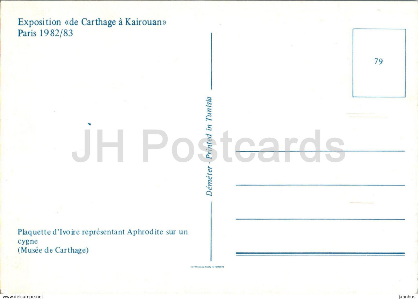 Exposition de Carthage a Kairouan - Plaquette d'Ivoire-Vertreterin Aphrodite - 79 - Tunesien - unbenutzt
