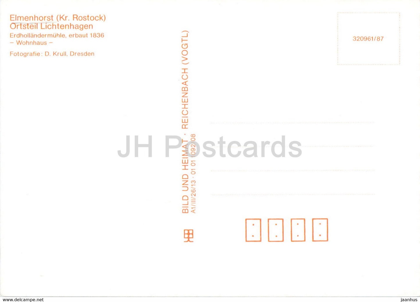 Elmenhorst - Ortsteil Lichtenhagen - Erdhollandermuhle - Wohnhaus - windmill - Germany DDR - unused