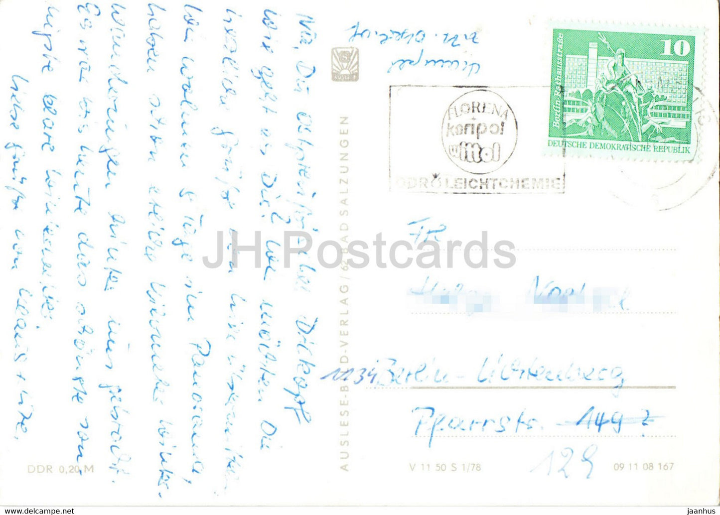 Wintersportplatz Oberhof - Rennschlittenbahn - Oberer Hof - winter sport - ski old postcard - Germany DDR - used