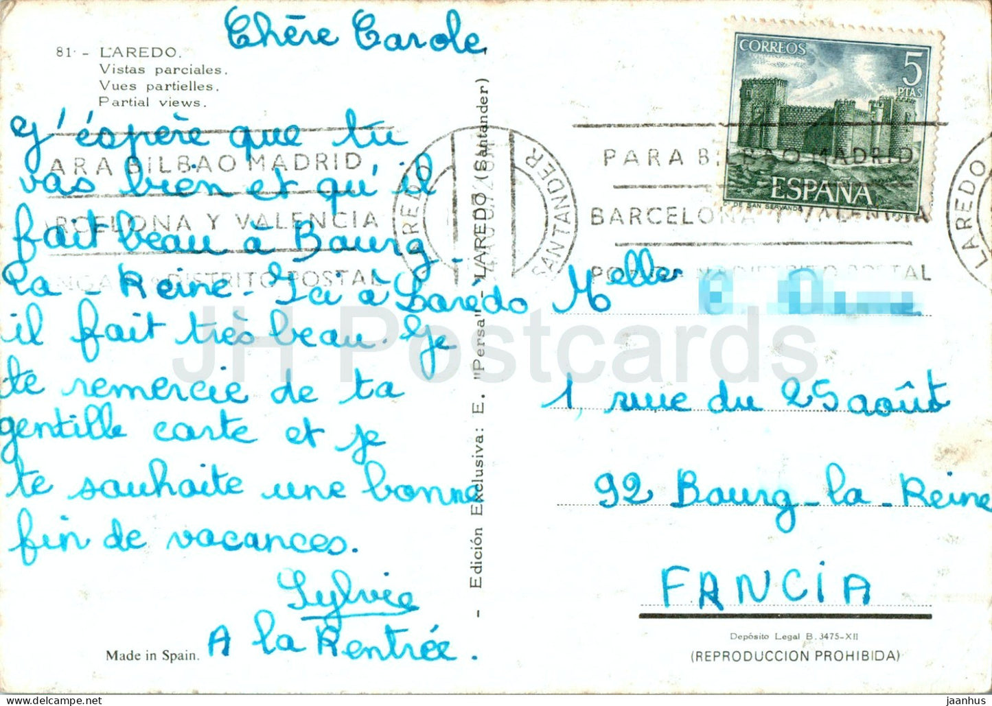 Laredo - Vistas parciales - Vues partielles - ancre - multiview - 81 - 1972 - Espagne - utilisé