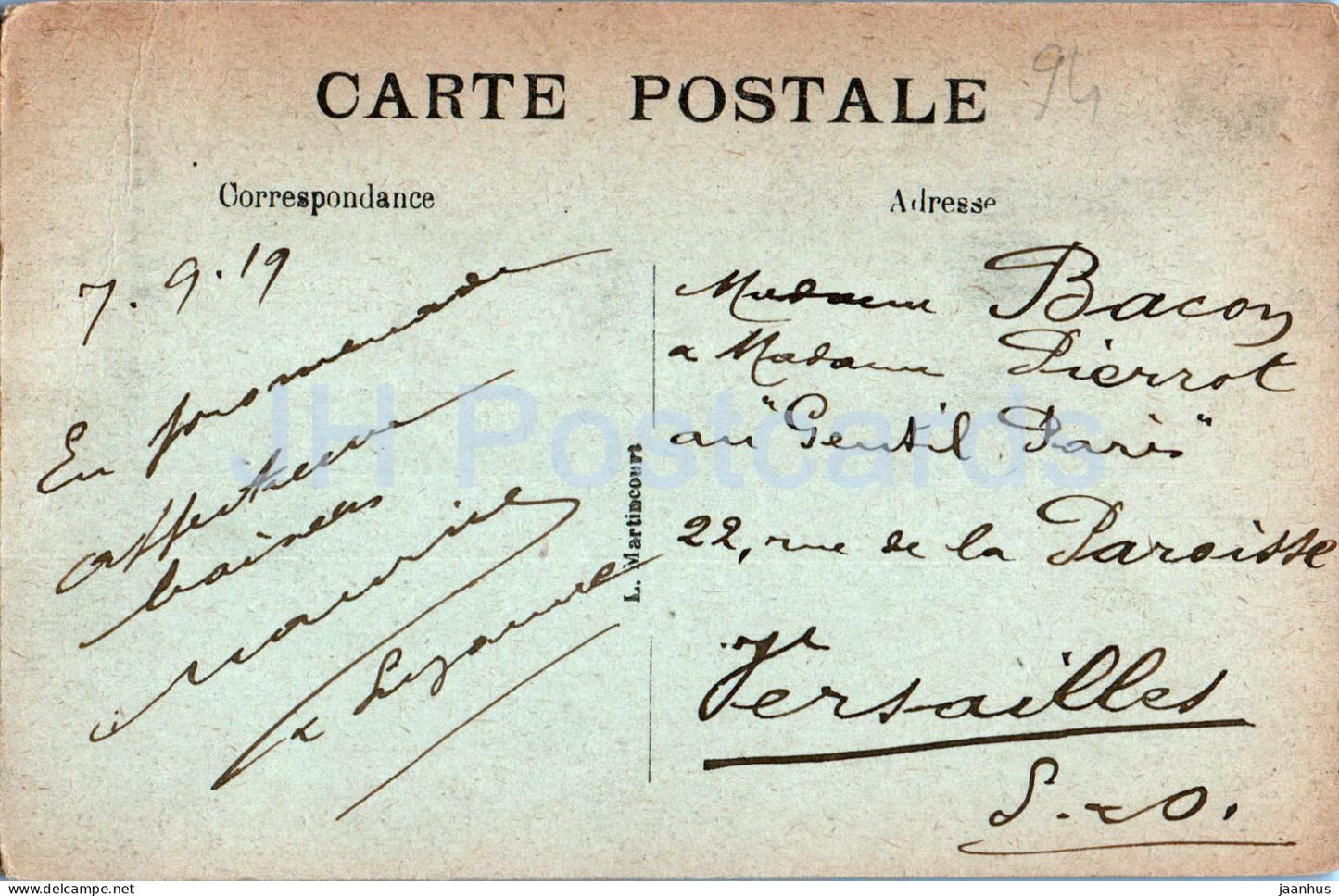 De la Varenne à Champigny - La Marne au pont du chemin de fer - bateau - 242 - carte postale ancienne - 1919 - France - utilisé