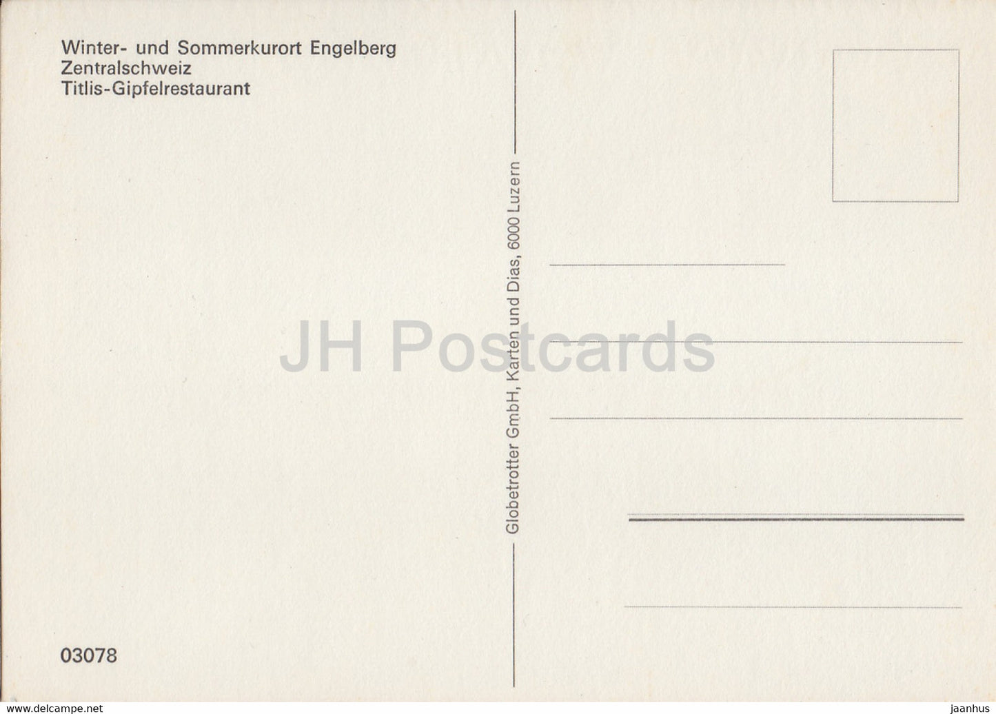 Winter und Sommerkurort Engelberg - Zentralschweiz - Titlis Gipfelrestaurant - 03078 - Switzerland - unused