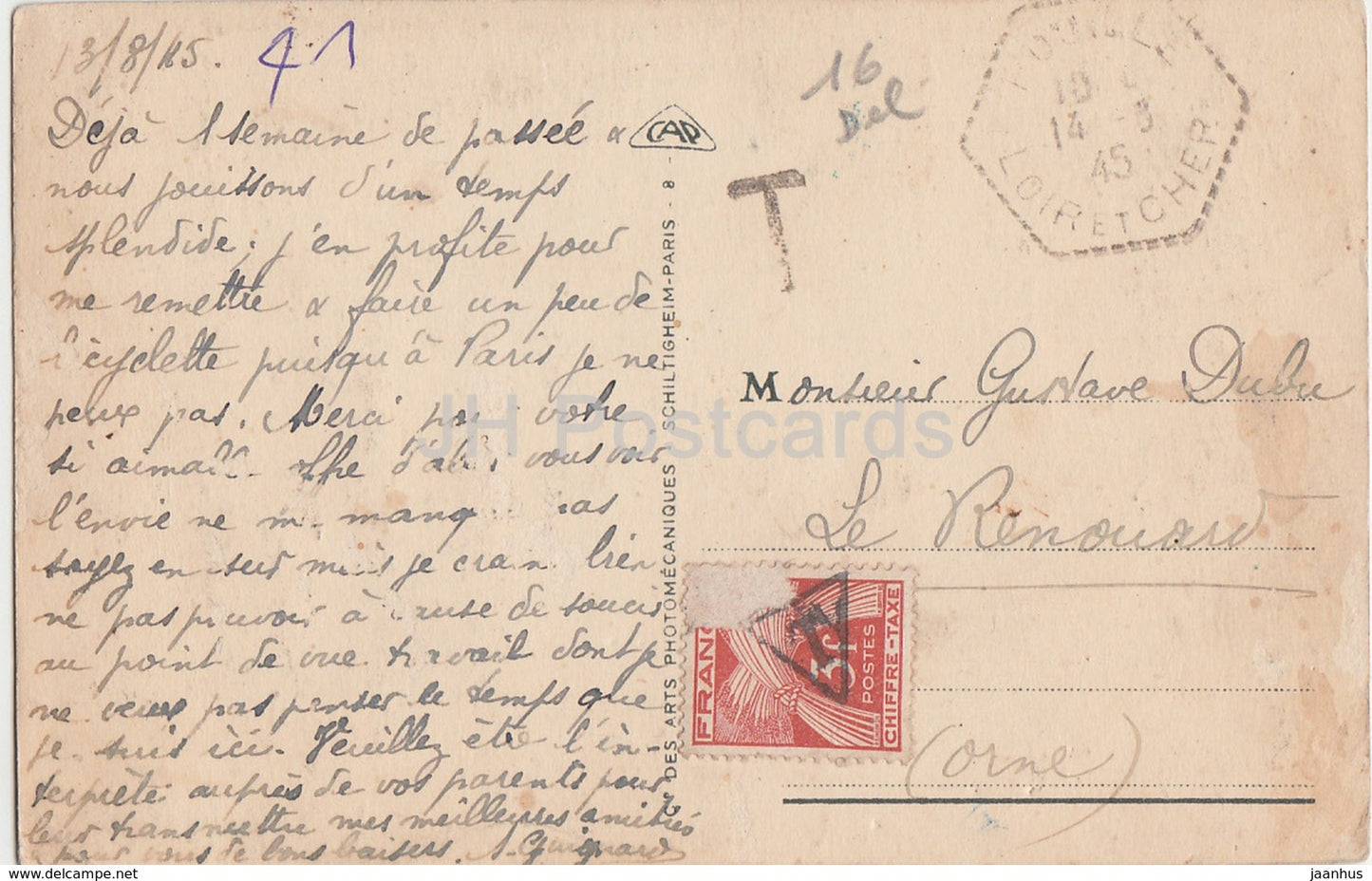 Saint Aignan sur Cher - Le Chateau - Cour d'honneur - Partie Sud-Est - cour - 48 - carte postale ancienne - France - occasion