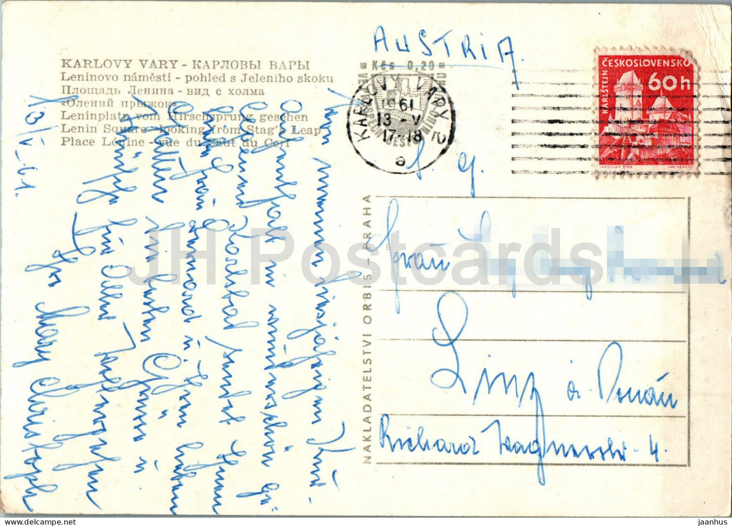 Karlsbad - Leninovo namesti - Leninplatz - 1961 - Tschechische Republik - Tschechoslowakei - gebraucht
