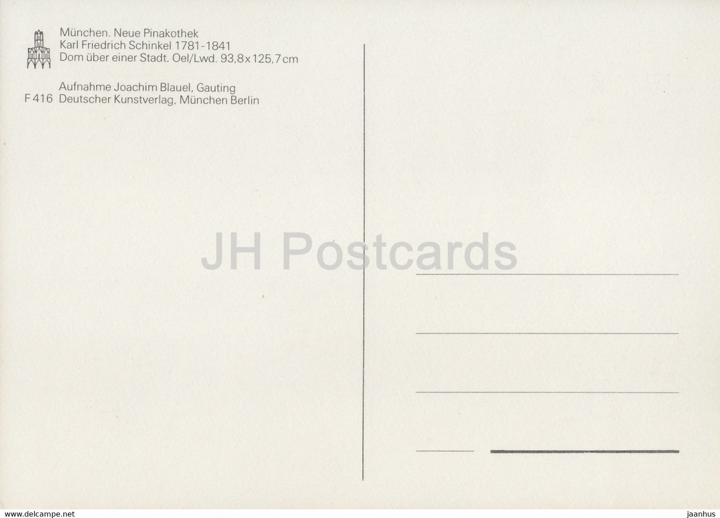 Gemälde von Karl Friedrich Schinkel - Dom über einer Stadt - Deutsche Kunst - Deutschland - unbenutzt