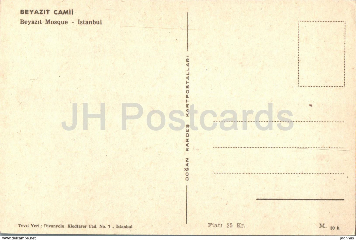 Istanbul - Beyazit-Moschee - alte Postkarte - Türkei - unbenutzt