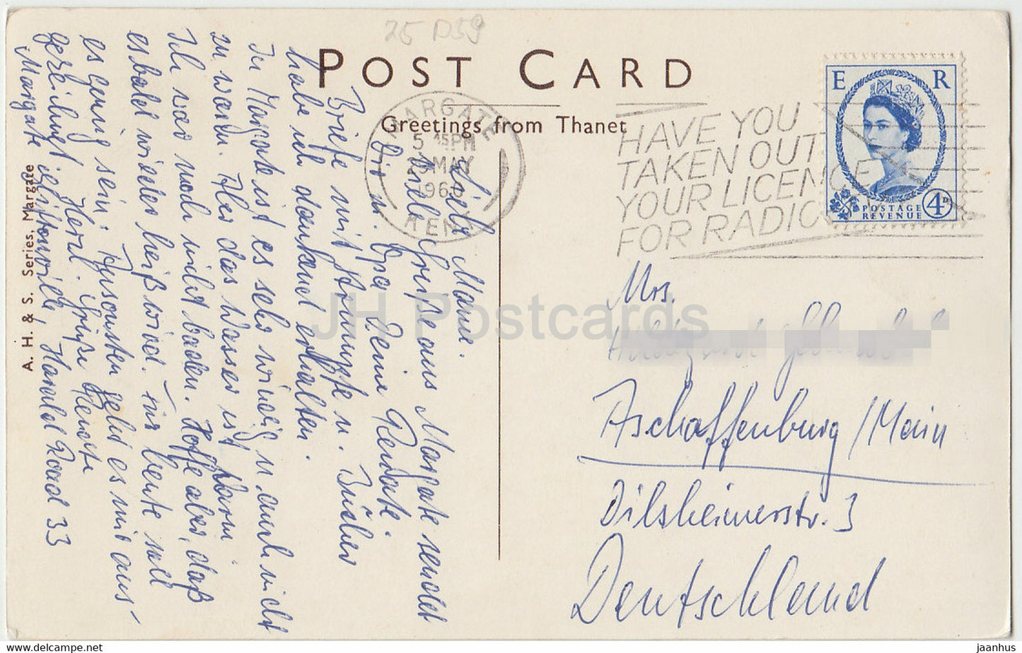 Lewis Crescent Promenade – Cliftonville – 67 – alte Postkarte – 1960 – Vereinigtes Königreich – England – gebraucht